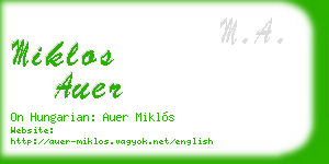 miklos auer business card